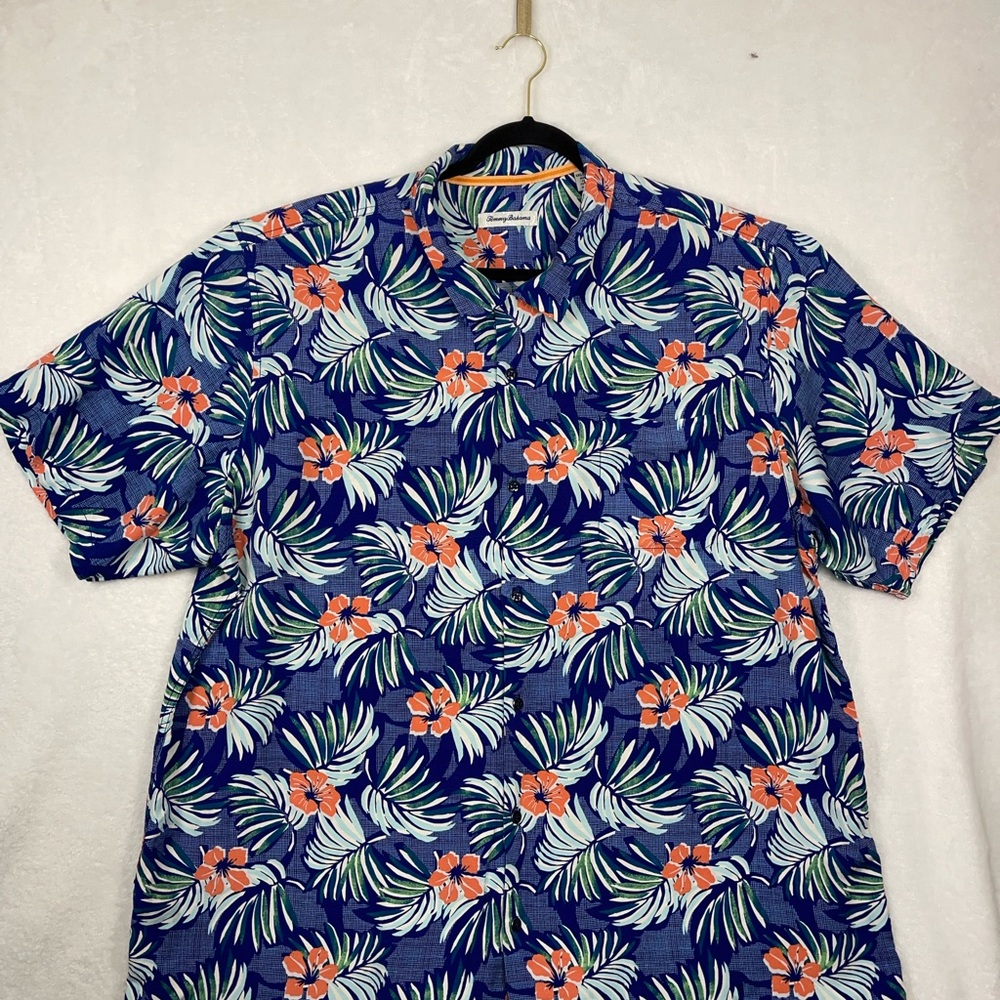 Tommy Bahama Men's Navy Tropical Floral Short-Sleeve Shirt size 3XLT